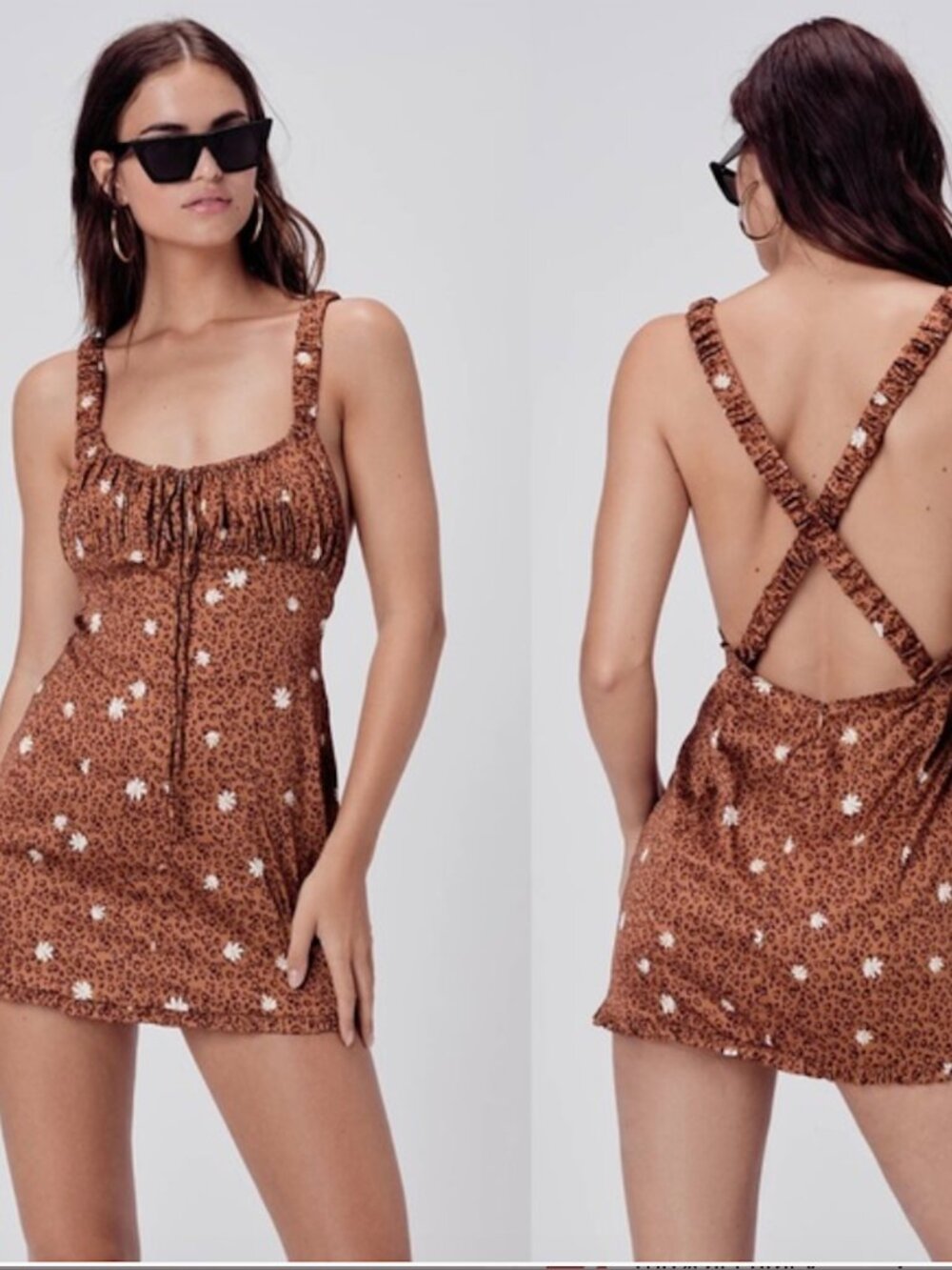 For Love and Lemons Tawney Mini Babydoll Dress Cheetah Floral size XS Club Party